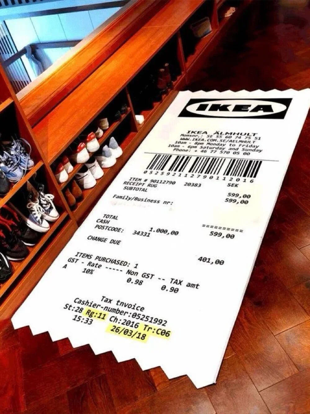 IKEA Reciept Rug White